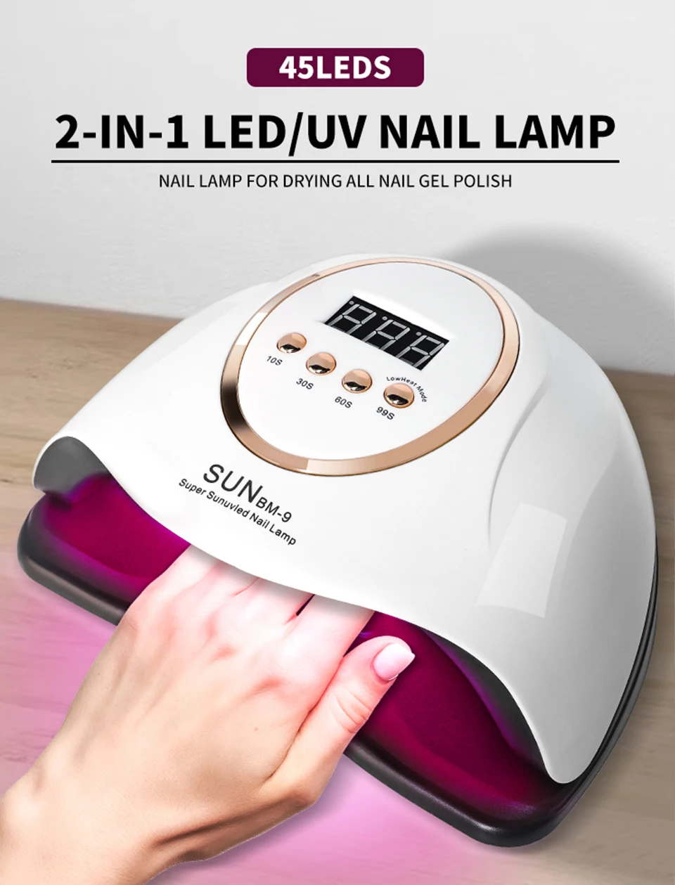 LIMEGIRL LED Nail Lamp For Manicure Nail Dryer Machine UV Drying Lamp For Curing UV Gel Nail Polish With Motion Sensing LCD Display