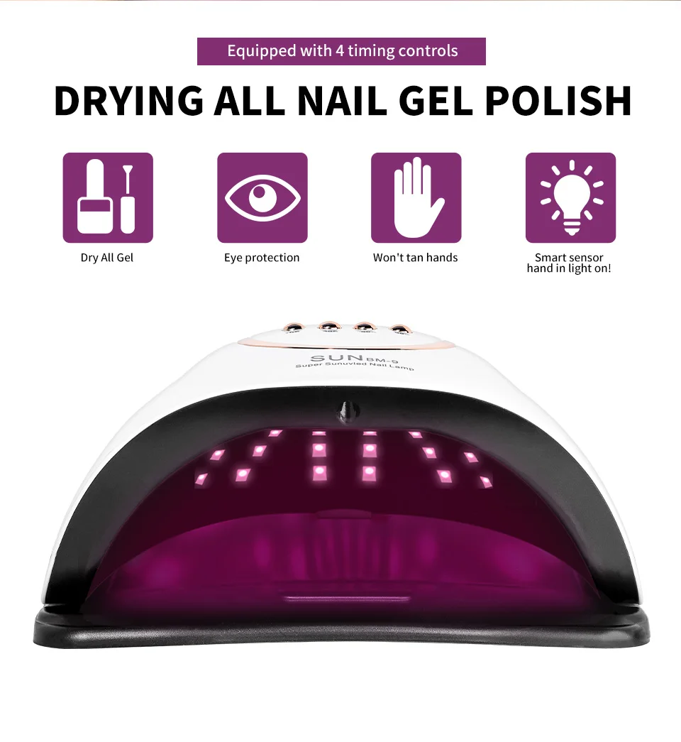 LIMEGIRL LED Nail Lamp For Manicure Nail Dryer Machine UV Drying Lamp For Curing UV Gel Nail Polish With Motion Sensing LCD Display