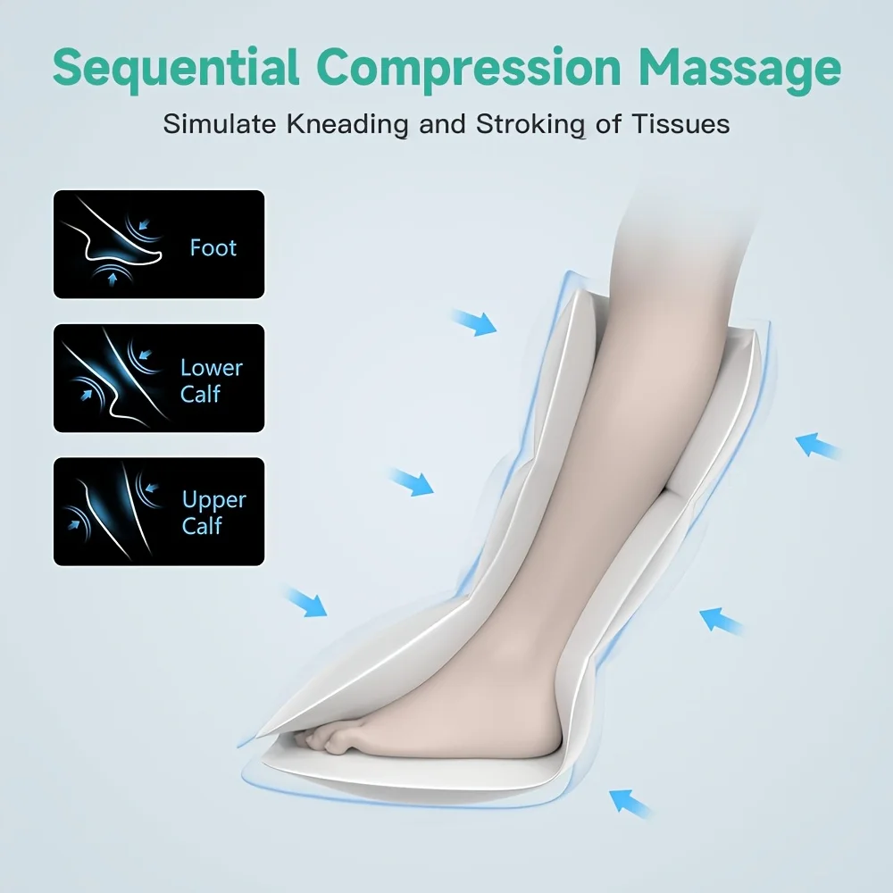 LINGTENG Electric Leg and Foot Massager, Portable Rechargeable Calf Massager, Massages Both Calves and Feet at the Same Time, Includes Foot and Leg Heating, Cordless Leg Massager, Christmas, Mother's Day, and Father's Day Gift