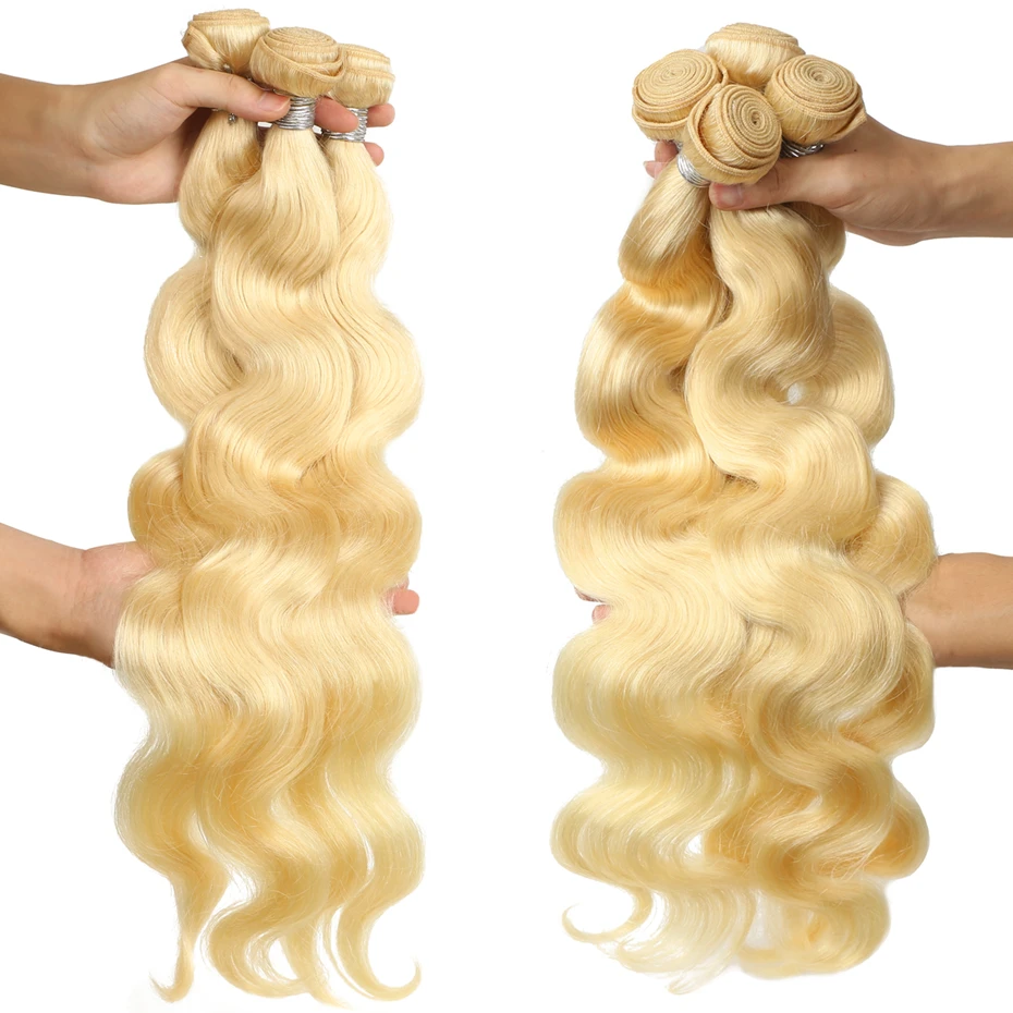 28 30 Inch Brazilian Raw 12A 613 Blonde Human Hair Bundles Body Wave Blonde Bundle Natural Human Hair Weaving Hair Extension