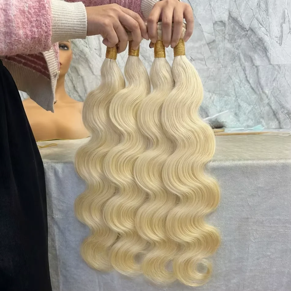 28 30 Inch Brazilian Raw 12A 613 Blonde Human Hair Bundles Body Wave Blonde Bundle Natural Human Hair Weaving Hair Extension