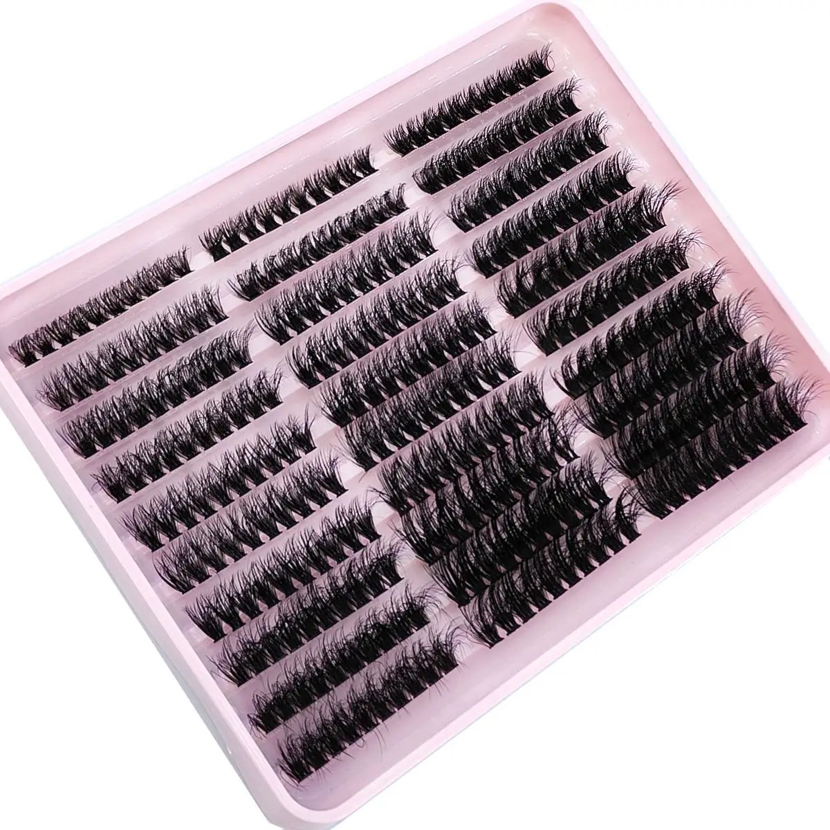 HBZGTLAD 290/300Pcs Fluffy Thick Eyelash Clusters D/DD Wispy Individual Lashes 60/80/100 Mix Eyelash Extensions False Eyelashes