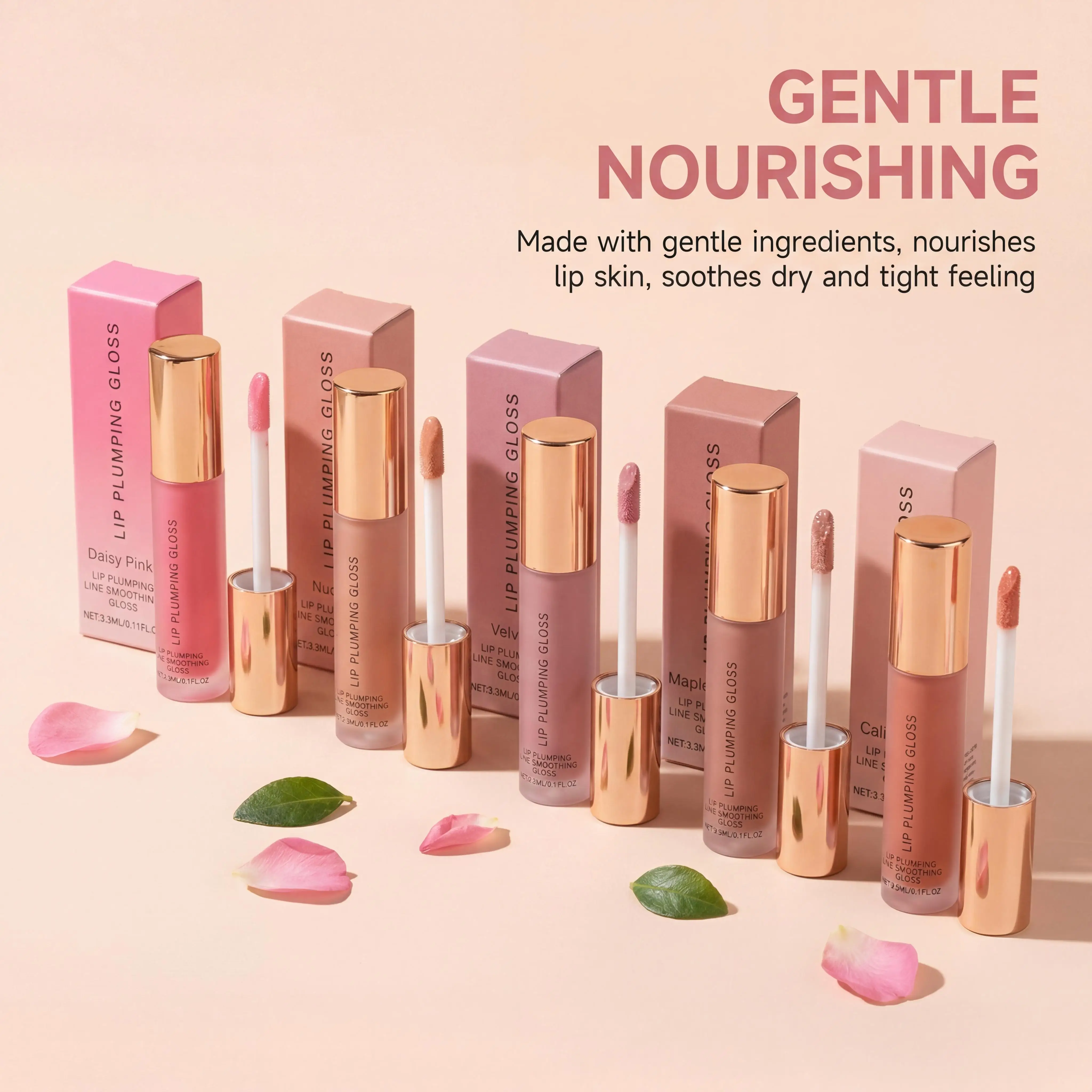 High Shine Finish Hydrating Plumping Lip Gloss Non Sticky Long Lasting Moisturizing Volumizing Smooths Lip Lines Lipgloss Women Daily Wear Makeup