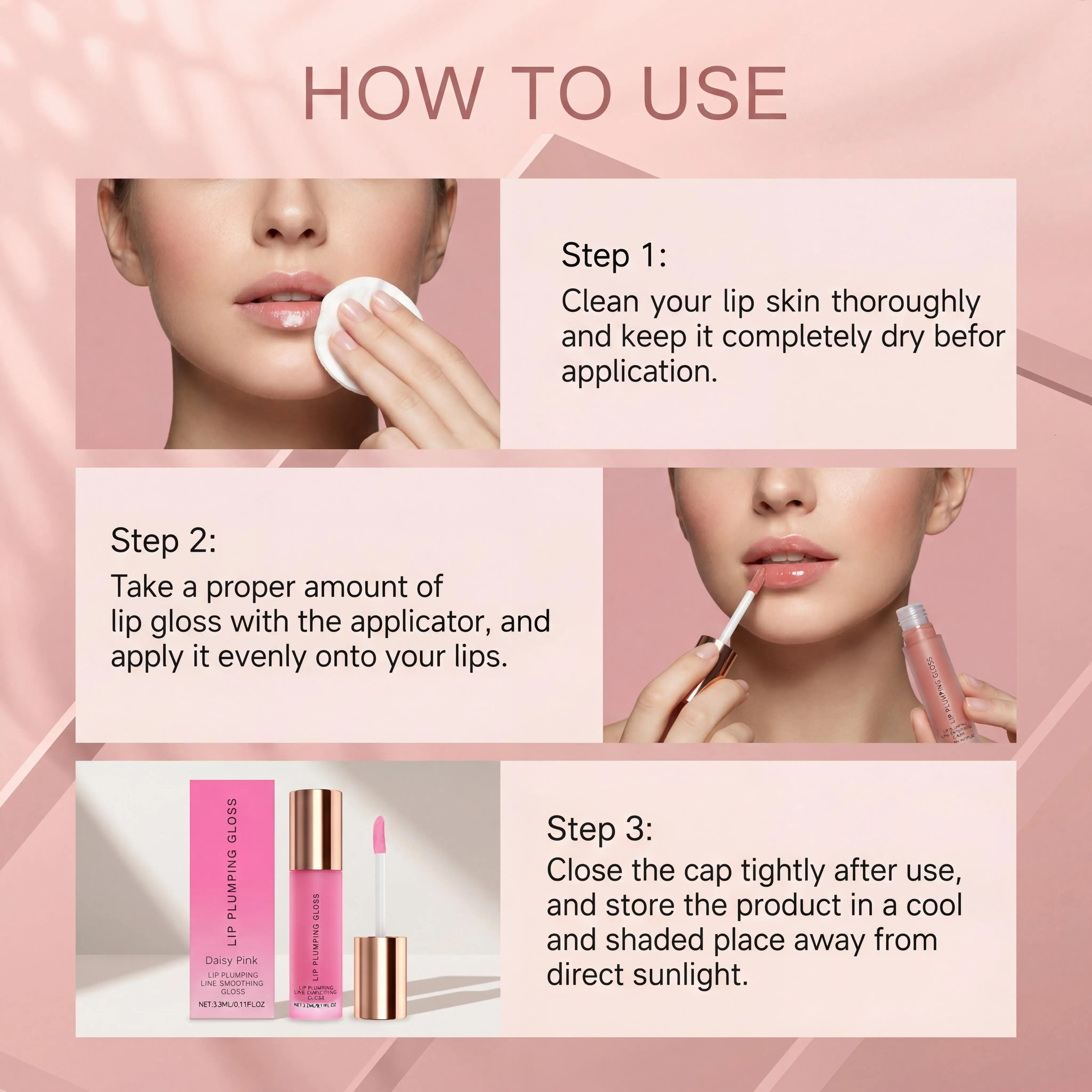 High Shine Finish Hydrating Plumping Lip Gloss Non Sticky Long Lasting Moisturizing Volumizing Smooths Lip Lines Lipgloss Women Daily Wear Makeup