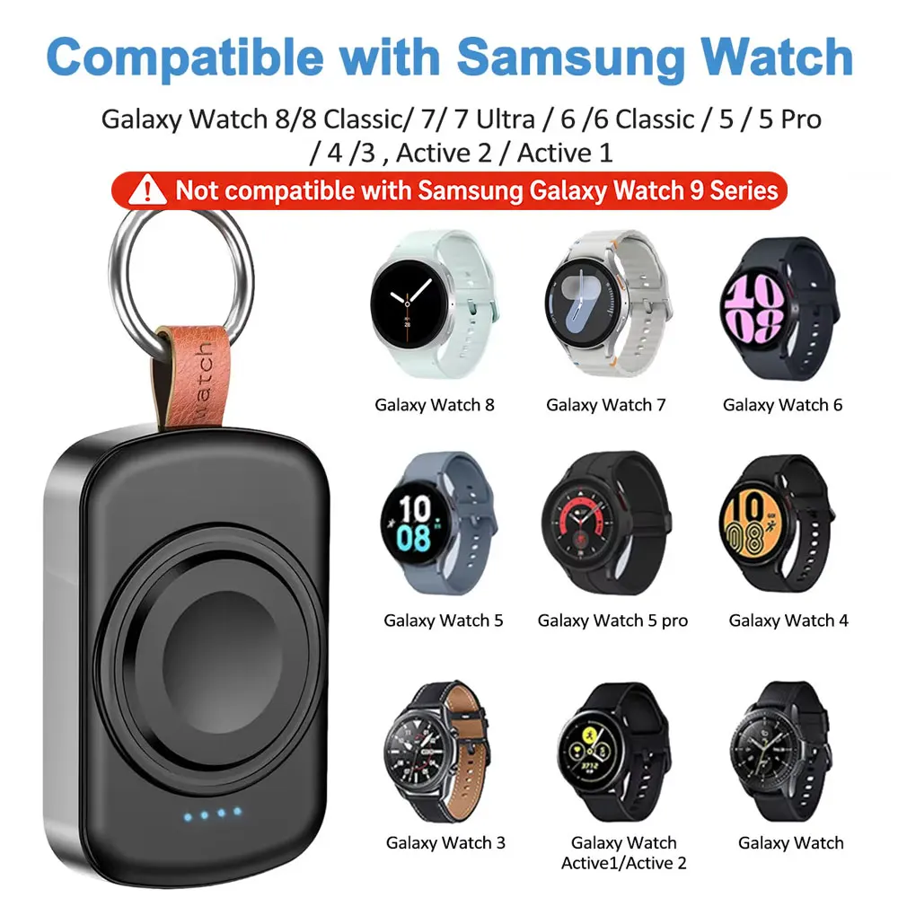1800mAh Magnetic Wireless Portable Watch Type-C Fast Charger for Samsung Galaxy Watch 8/8 Classic/Ultra/6 Classic Fast Charging