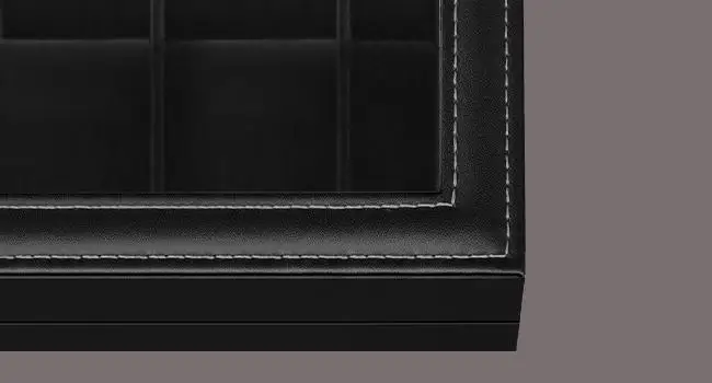 6-Slot Watch Box, Lockable with Glass Lid, 2 Layers Watch Case