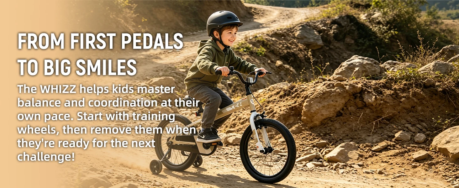 JOYSTAR BMX Style Kids Bike 12-20 Inch with Training Wheels Dual Brake System And Bell Ideal for Toddlers & Kids Ages 2-10 Years