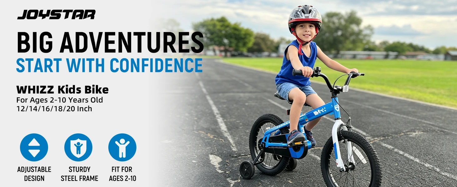 JOYSTAR BMX Style Kids Bike 12-20 Inch with Training Wheels Dual Brake System And Bell Ideal for Toddlers & Kids Ages 2-10 Years