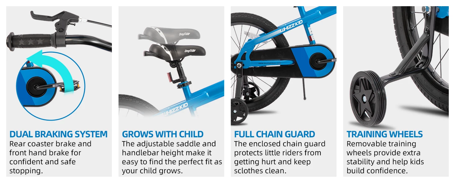 JOYSTAR BMX Style Kids Bike 12-20 Inch with Training Wheels Dual Brake System And Bell Ideal for Toddlers & Kids Ages 2-10 Years