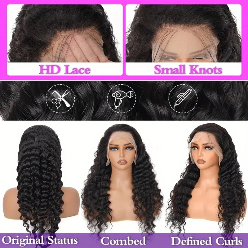 TIMOPOL Glueless Wet‑and‑Wavy Jerry Curly Human Hair Wig, Women’s 13x4 Lace Frontal, Pre‑Plucked Natural Hairline for Easy Installation