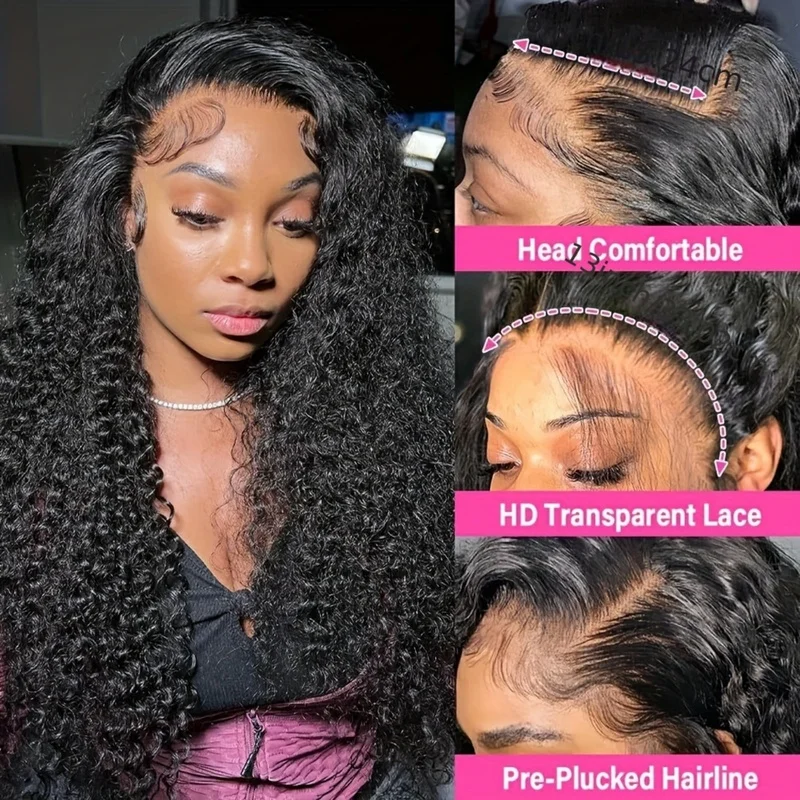 TIMOPOL Glueless Wet‑and‑Wavy Jerry Curly Human Hair Wig, Women’s 13x4 Lace Frontal, Pre‑Plucked Natural Hairline for Easy Installation