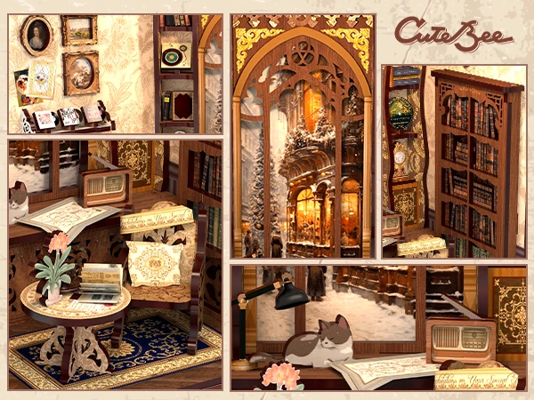 Original CUTEBEE 127pcs Bookshop Memories Book Nook Kit DIY Miniature House Dollhouse Bookstore Booknook Tiny House Bookshelf Decor Model Build DIY Craft Gifts for Adults and Teens book nook kits for adults tiny home doll house calico critters family se