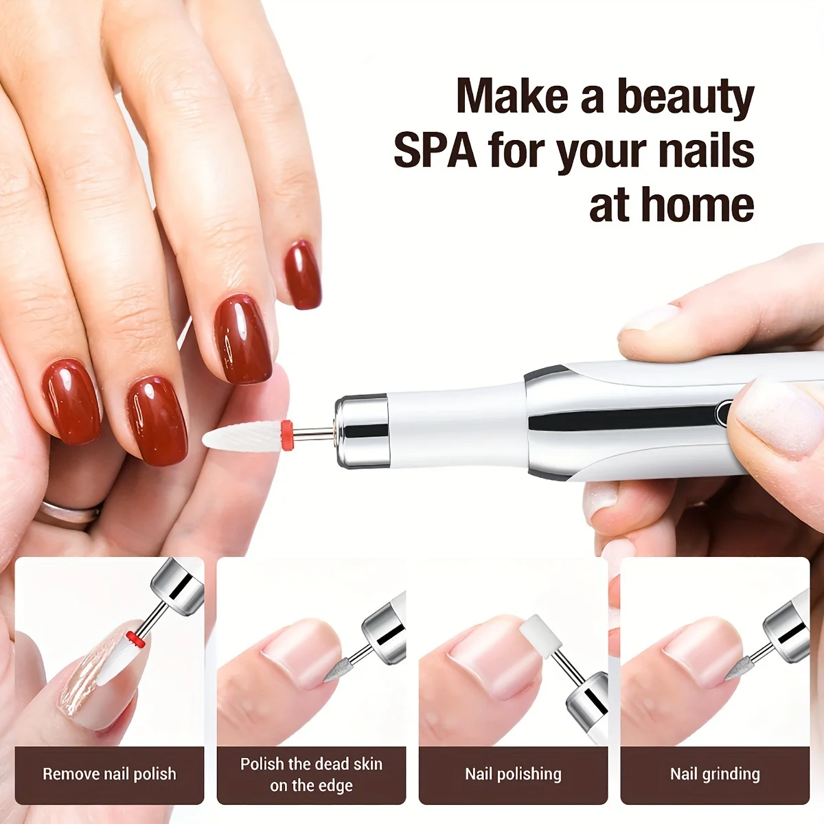 Cloud Prime Upgraded Electric Nail Drill Cordless 12 Drill Bits Fast Charging Salon Grade Portable Manicure Pedicure Efficient Tool For Christmas And New Year Gifts