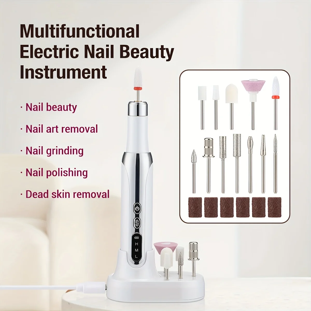 Cloud Prime Upgraded Electric Nail Drill Cordless 12 Drill Bits Fast Charging Salon Grade Portable Manicure Pedicure Efficient Tool For Christmas And New Year Gifts