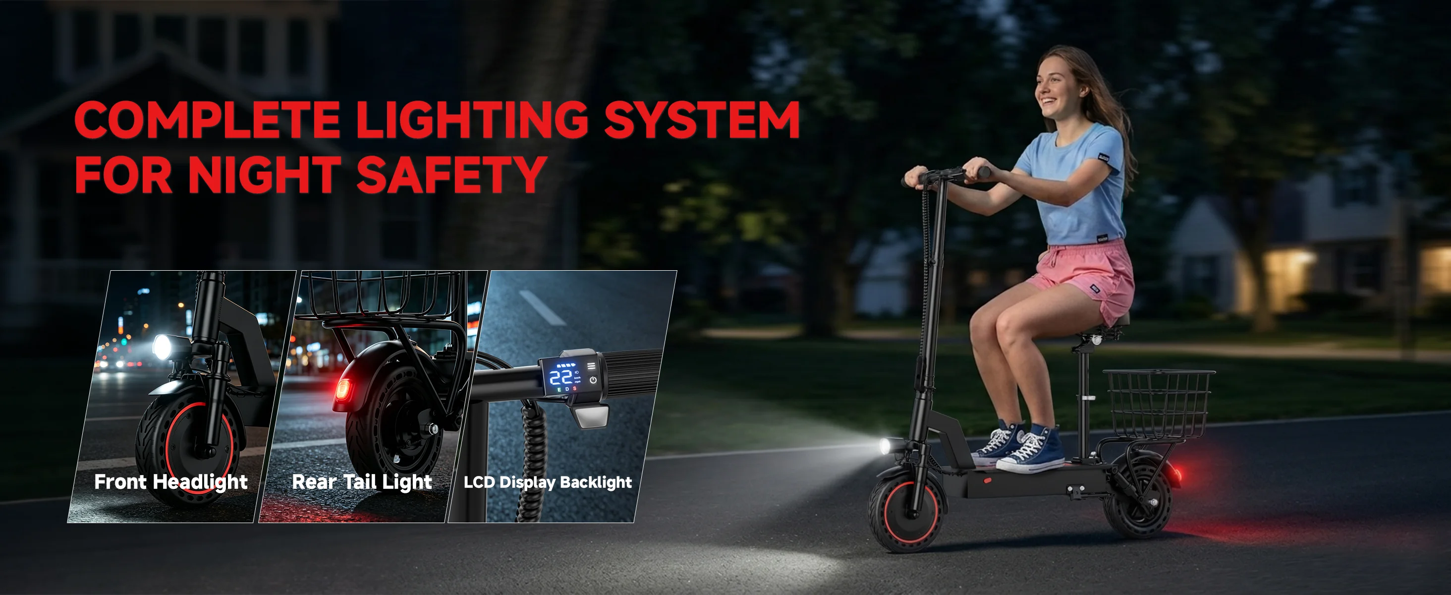 2026 New 10inch Electric Bicycle 500W Powerful Motor 7.8AH Battery 22Miles Max Range 22MPH Max Speed Dua Shock Absorption Foldable Adult Ebike with Seat and Basket for Commuting
