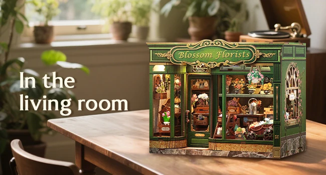 Original CUTEBEE 265pcs Blossom Florists Book Nook Kit DIY Miniature Flower House Dollhouse for Adults Booknook Tiny House Bookshelf Decor 3D Wooden Puzzle, DIY Craft Gifts for Family, Friends book nook kits for adults cute bee book nook kit