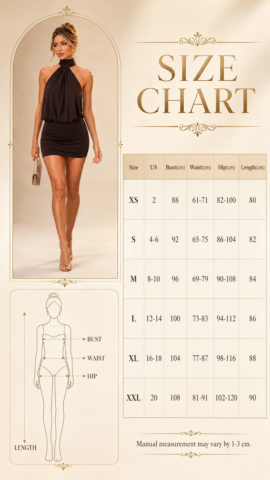 Halter Mock Neck Backless Blouson Ruched Mini Dress Women, Soft Stretchy Knit Sleeveless Bodycon Short Dress, Solid Brown Chic Slim Fit Dress, Nightclub Cocktail Wedding Guest Birthday Vacation Going Out Vestidos Cortos