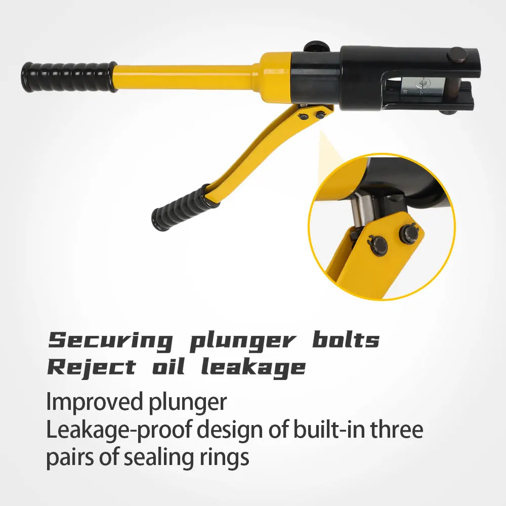 16 Ton Hydraulic Wire Crimper Tool with 11 Dies YQK-300, 180° Rotatable Head for Tight Spaces, Hardened Steel Dies Auto Release, for Welding Cables, Power Wires, and Electrical Terminals