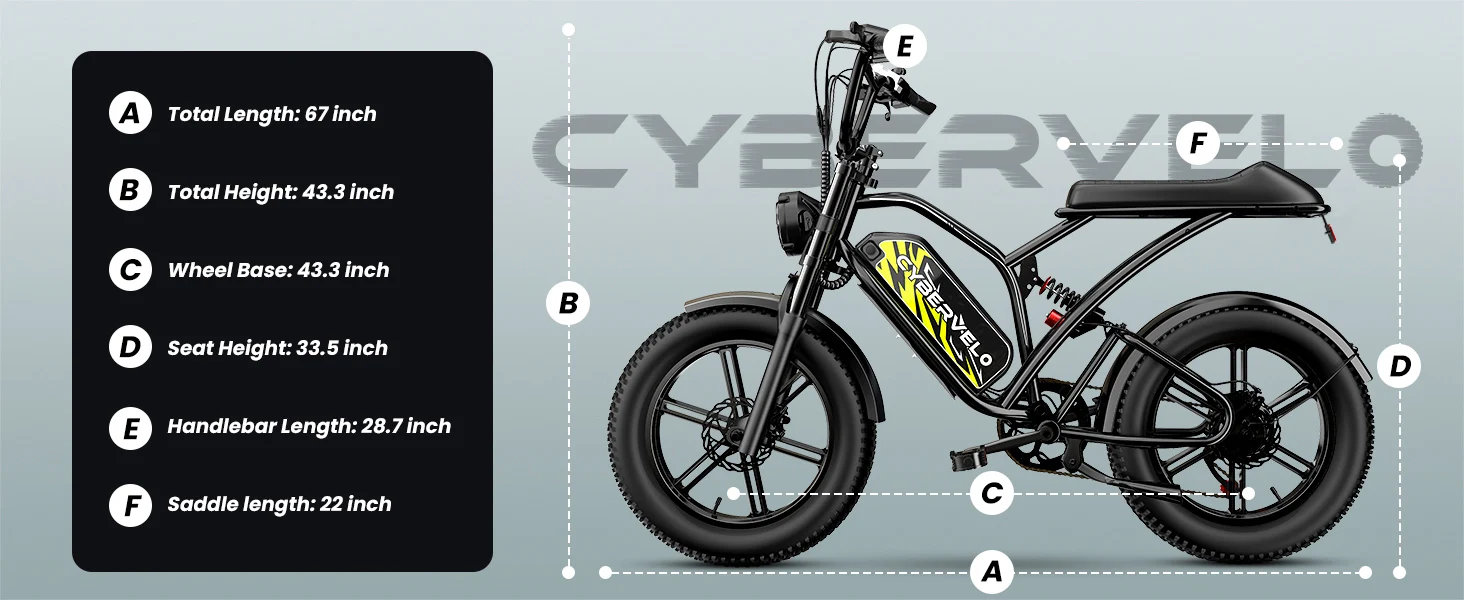 Cybervelo 1000W Electric Bike for Adults 20" Fat Tire All-Terrain E-Bike 48V 20AH/30AH Removable Battery 30MPH Electric Dirt Bike EK11