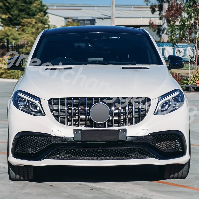 For 2016-2019 Mercedes W166 GLE63 AMG GT R Front Bumper Grille Chrome+Black