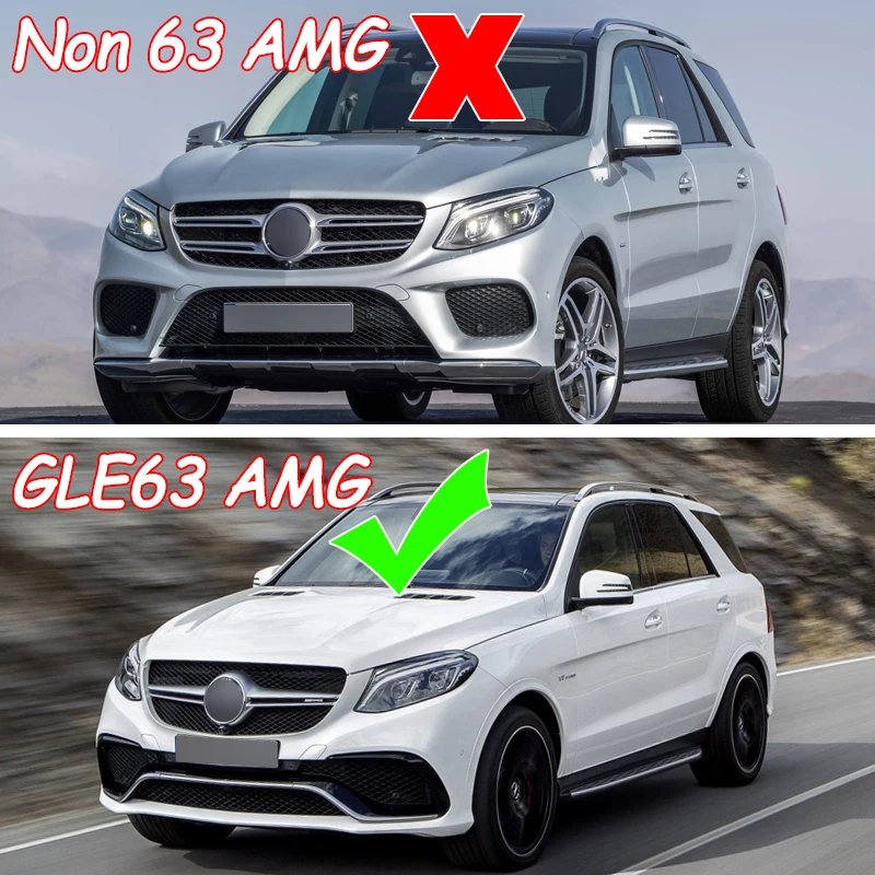 For 2016-2019 Mercedes W166 GLE63 AMG GT R Front Bumper Grille Chrome+Black