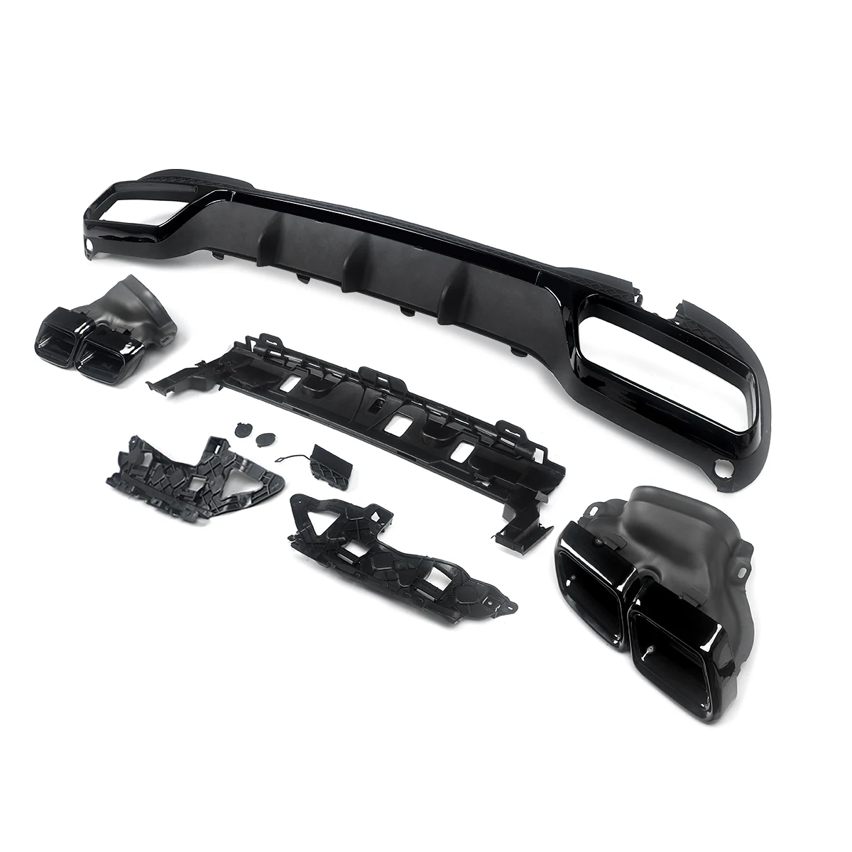 Rear Bumper Diffuser For Mercedes Benz E Class W212 Saloon with AMG Line 2014-2016 AMG E63 Style Gloss Black Accessories