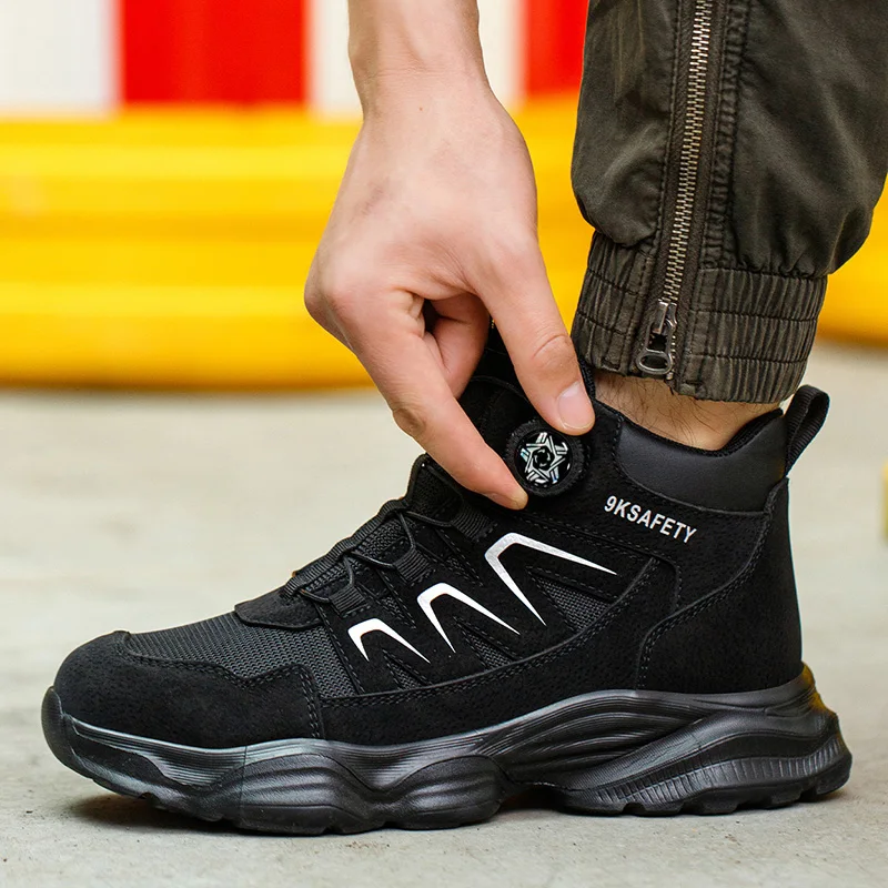 Lightweight Comfortable Steel Toe Sneakers for Women Men Full Sizes Impact Resistant Work Shoes All Seasons Industrial Safety Shoes Wear Resistant Durable Construction Footwear Perfect for Long Work Days Great Labor Day Gift