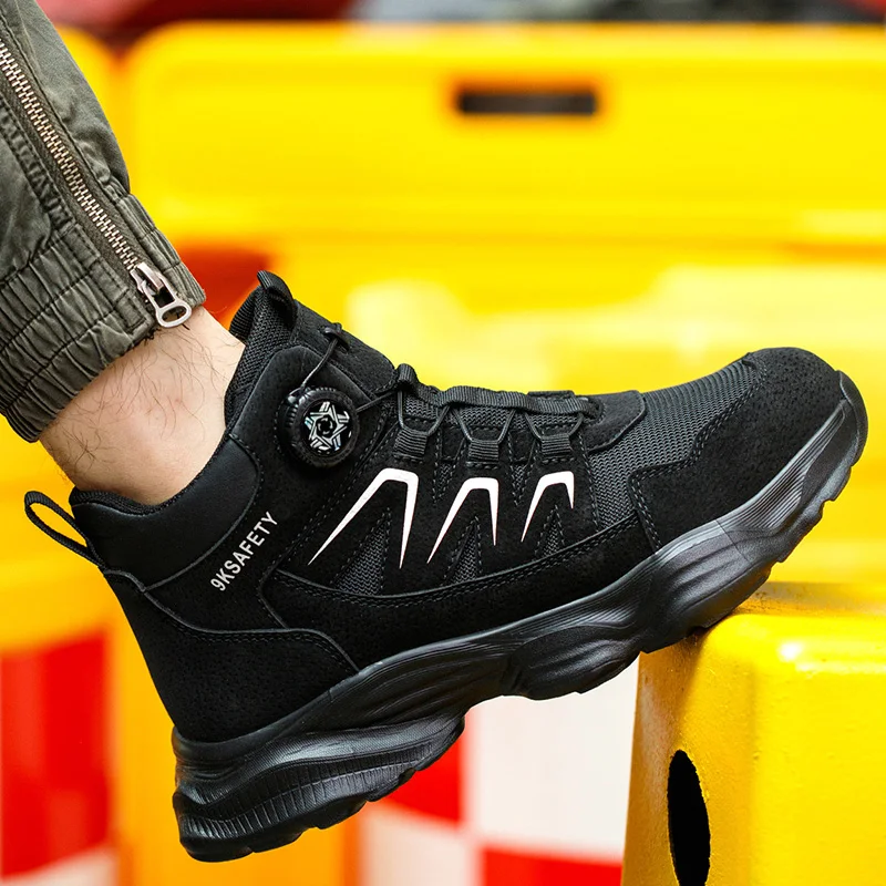 Lightweight Comfortable Steel Toe Sneakers for Women Men Full Sizes Impact Resistant Work Shoes All Seasons Industrial Safety Shoes Wear Resistant Durable Construction Footwear Perfect for Long Work Days Great Labor Day Gift