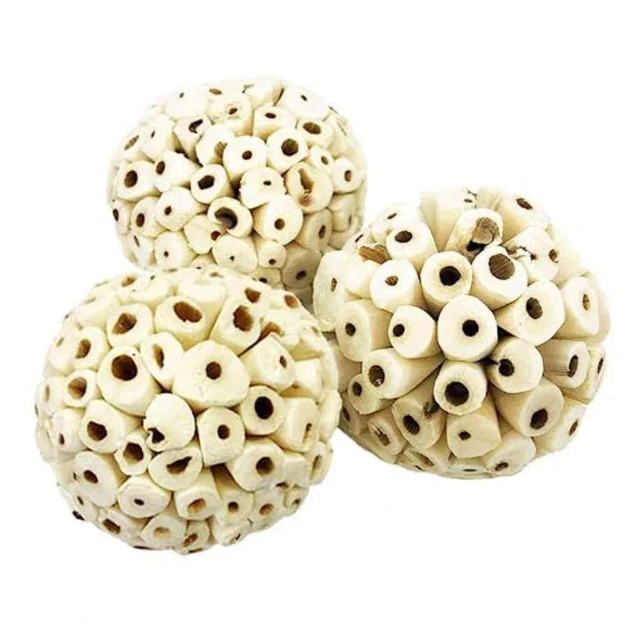Foraging Balls For Small Pets, White Soft Shred Material, 2-Inch Size, Promotes Natural Chewing And Foraging Behavior