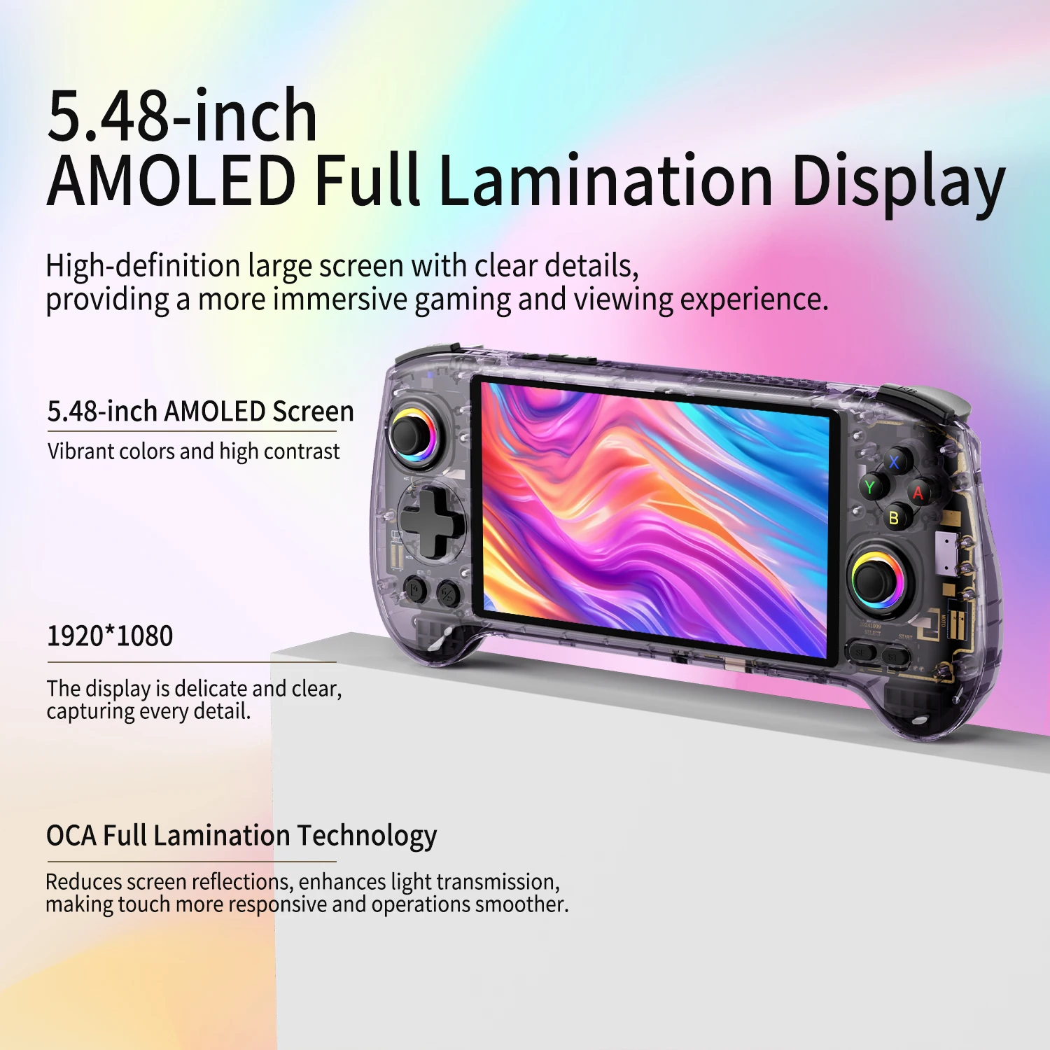 Anbernic RG557 / RG556 Retro Handheld Game Console 5.48-inch AMOLED Screen Android 5500mAh Hall Triggers Video Game Player Supports 1080p Display Port Output WiFi Bluetooth Streaming