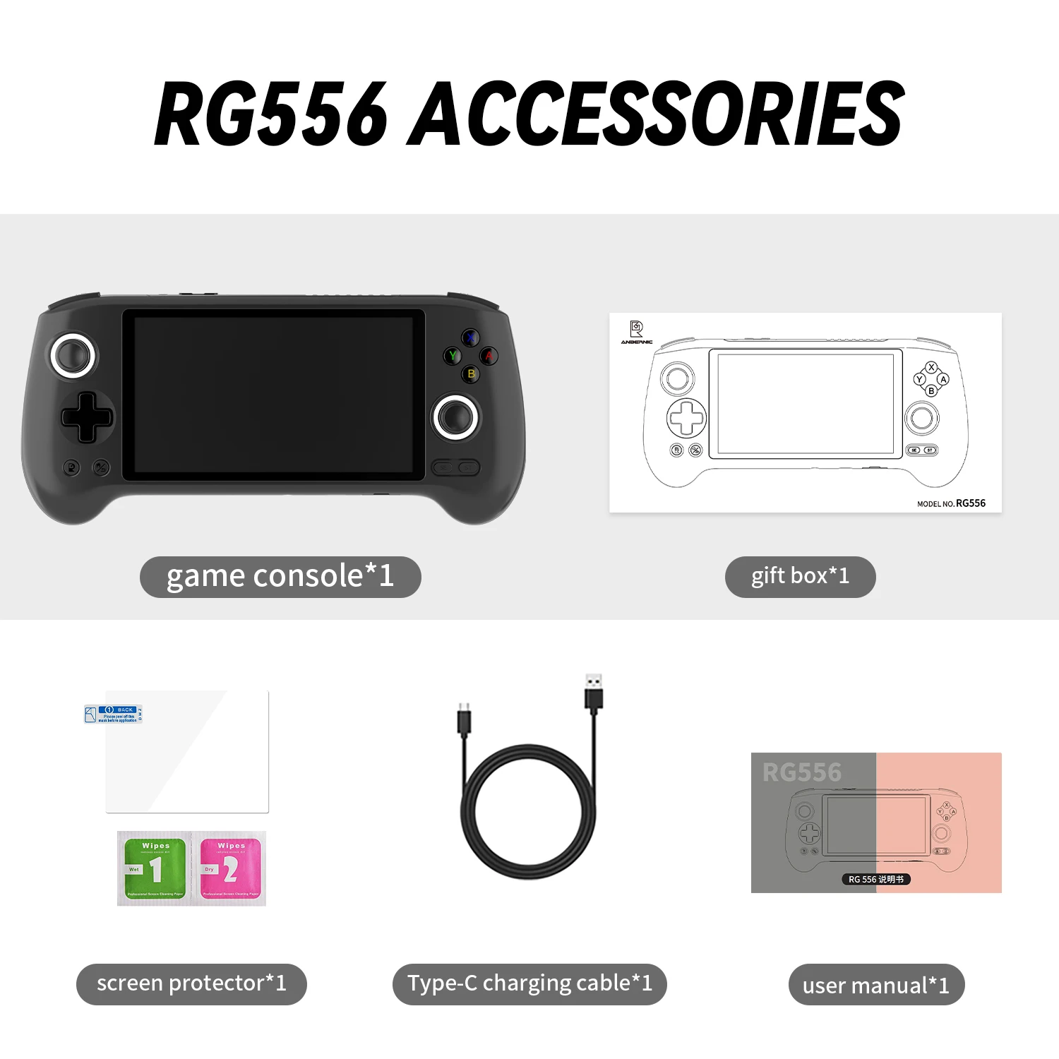 Anbernic RG557 / RG556 Retro Handheld Game Console 5.48-inch AMOLED Screen Android 5500mAh Hall Triggers Video Game Player Supports 1080p Display Port Output WiFi Bluetooth Streaming