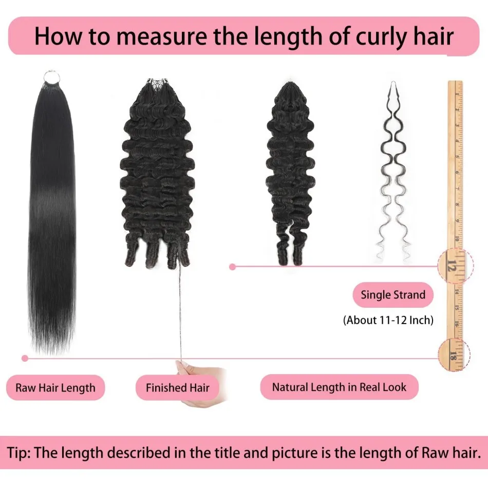 Chocolate Brown Kinky Curly Crochet Human Hair Extension Invisible Knots Pre Separated Water Wave Feather Crochet Braids Hair Deep Wave Hair Bundles