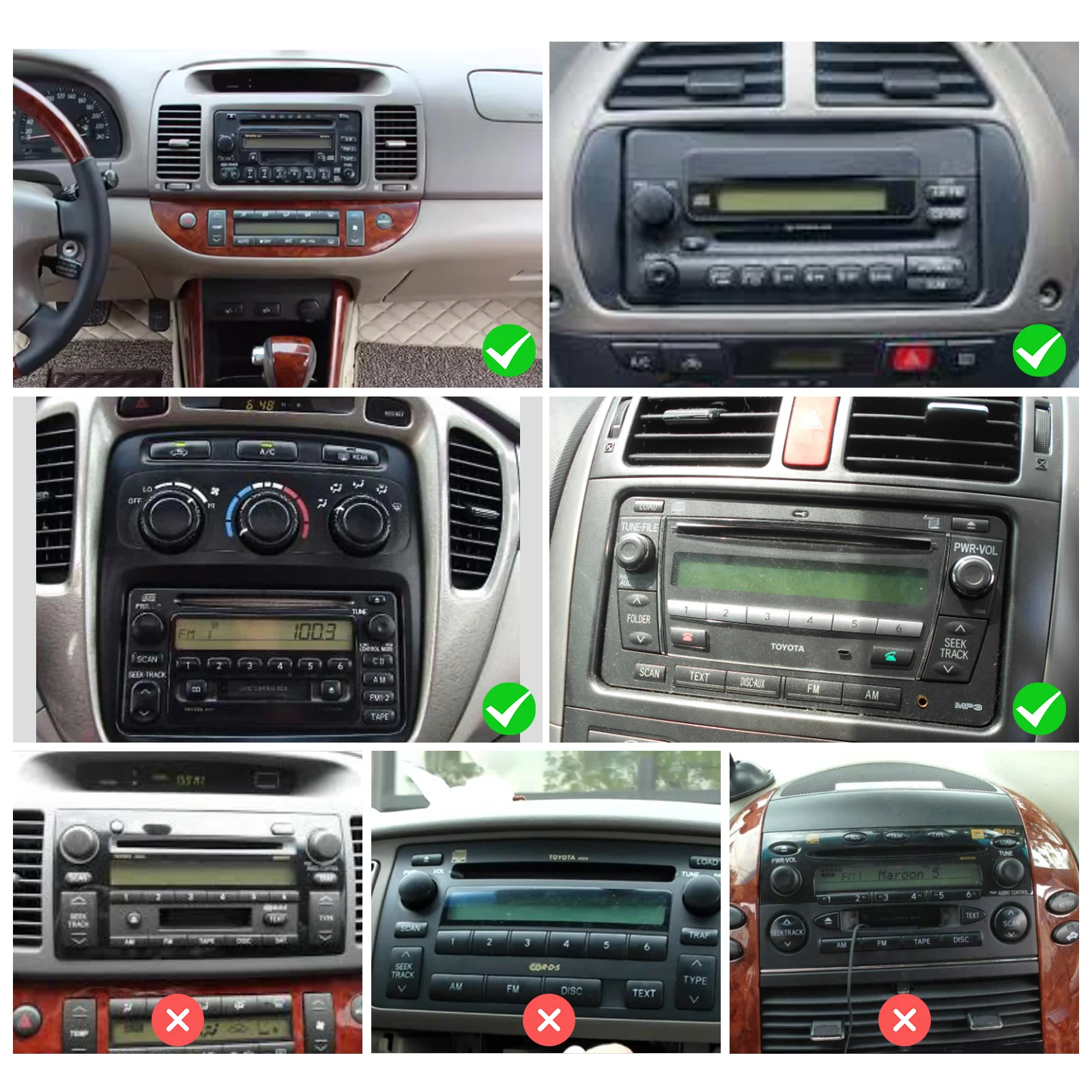 Android 13 Player Dual Knob Car Radio Stereo GPS Navigation with CarPlay/Android Auto 7 Inch Bluetooth Player Compatible for 4Runner 2003-2009 Allion 2001-Onwards Alphard 2002-2015