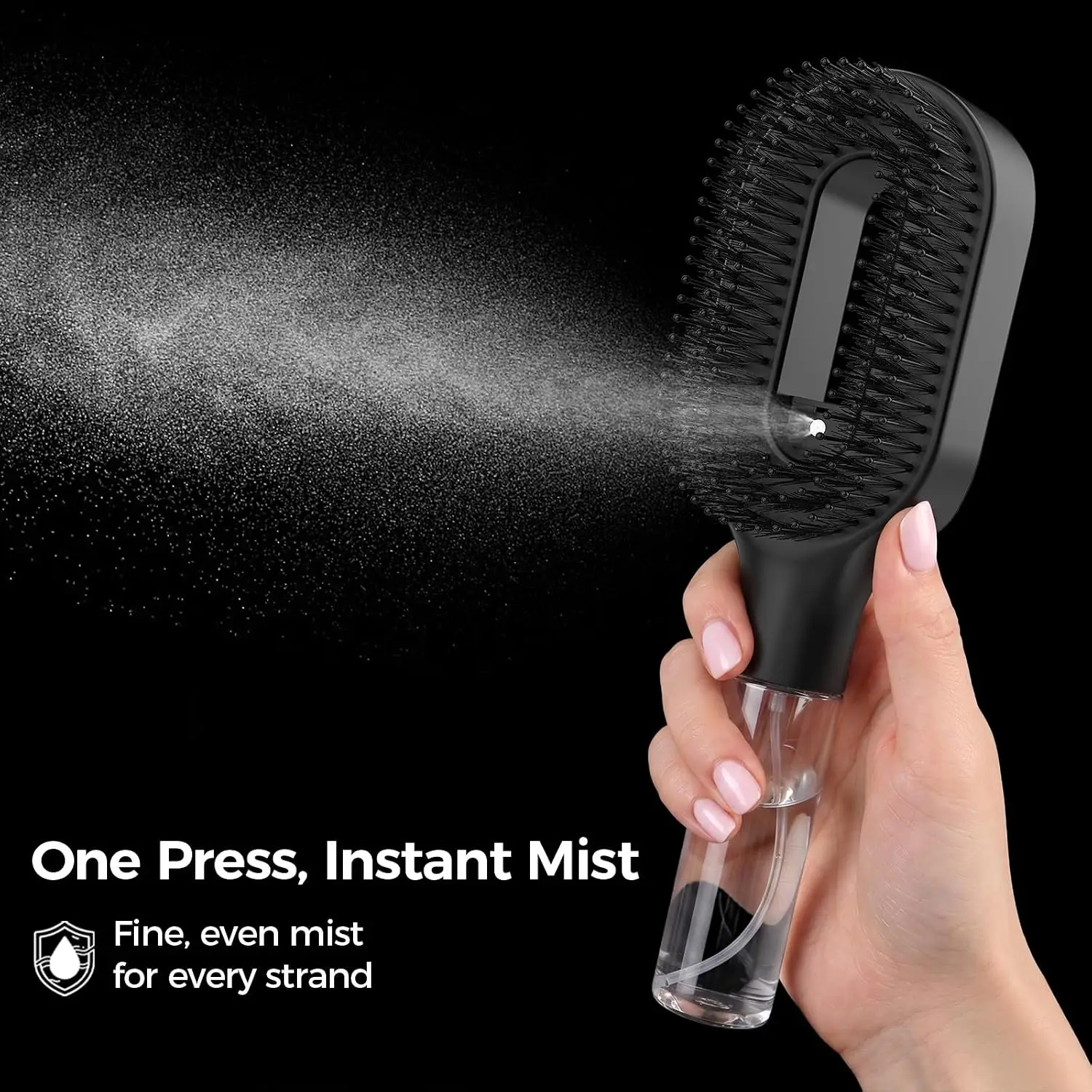 3Pcs Multi‑function Hair Styling Comb Kit Spray Detangler Brush Scalp Massage Cushion Brush Afro Hair Pick for Men Women