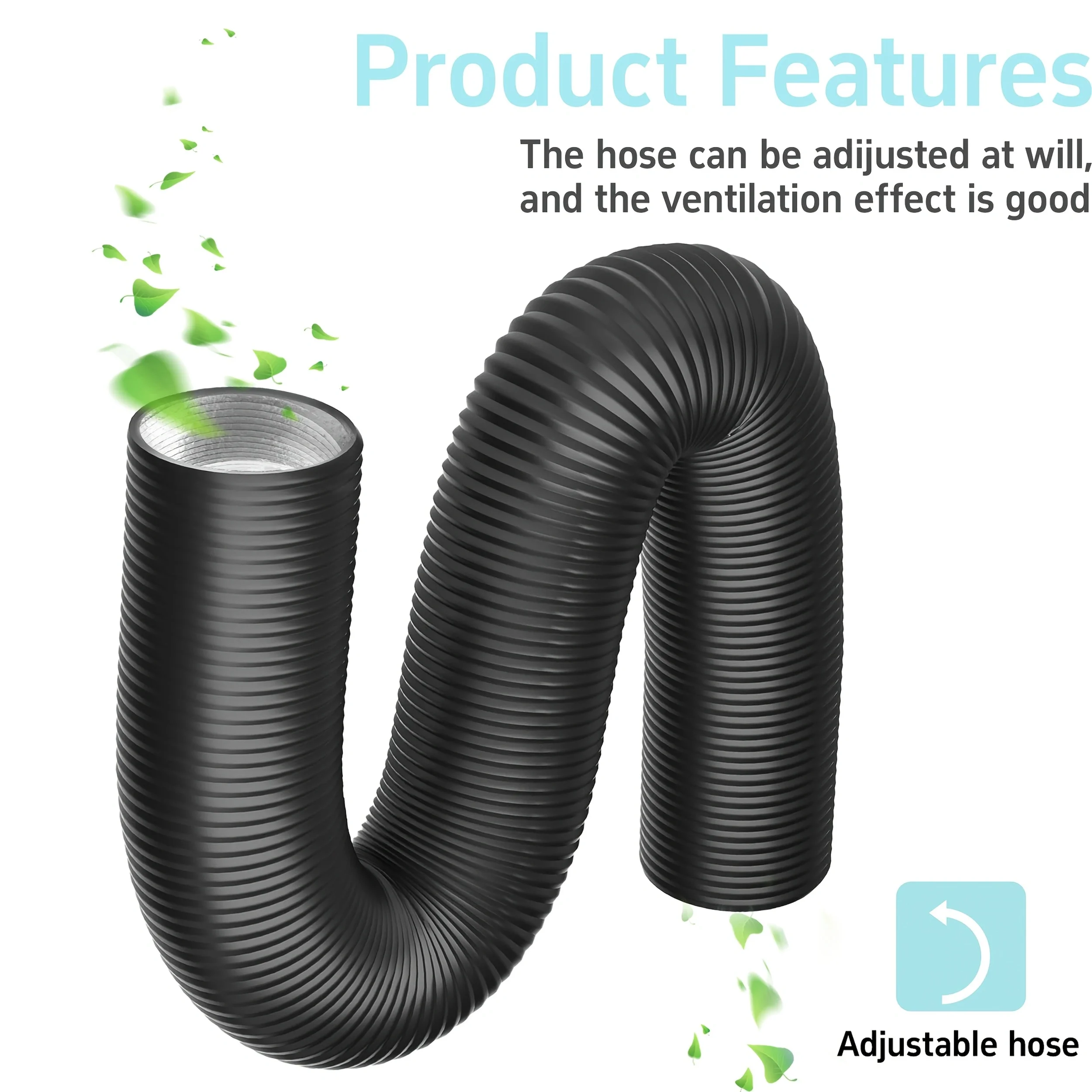 4 Inch X 16 Ft Aluminum Foil Insulated Flexible Duct, Dryer Vent Hose for HVAC Ventilation & Duct Fan Systems, Includes 2 Clamps