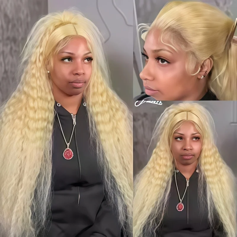 613 Blonde Deep Wave Human Hair Lace Front Wigs 200 & 250 Density 13x4 13x6 HD Lace Frontal Wigs Pre Plucked Natural Hairline Brazilian Remy Human Hair Ponytail Compatible Lace Wigs Ready To Wear Fashion Hairstyle For Women Party Work Daily Styling