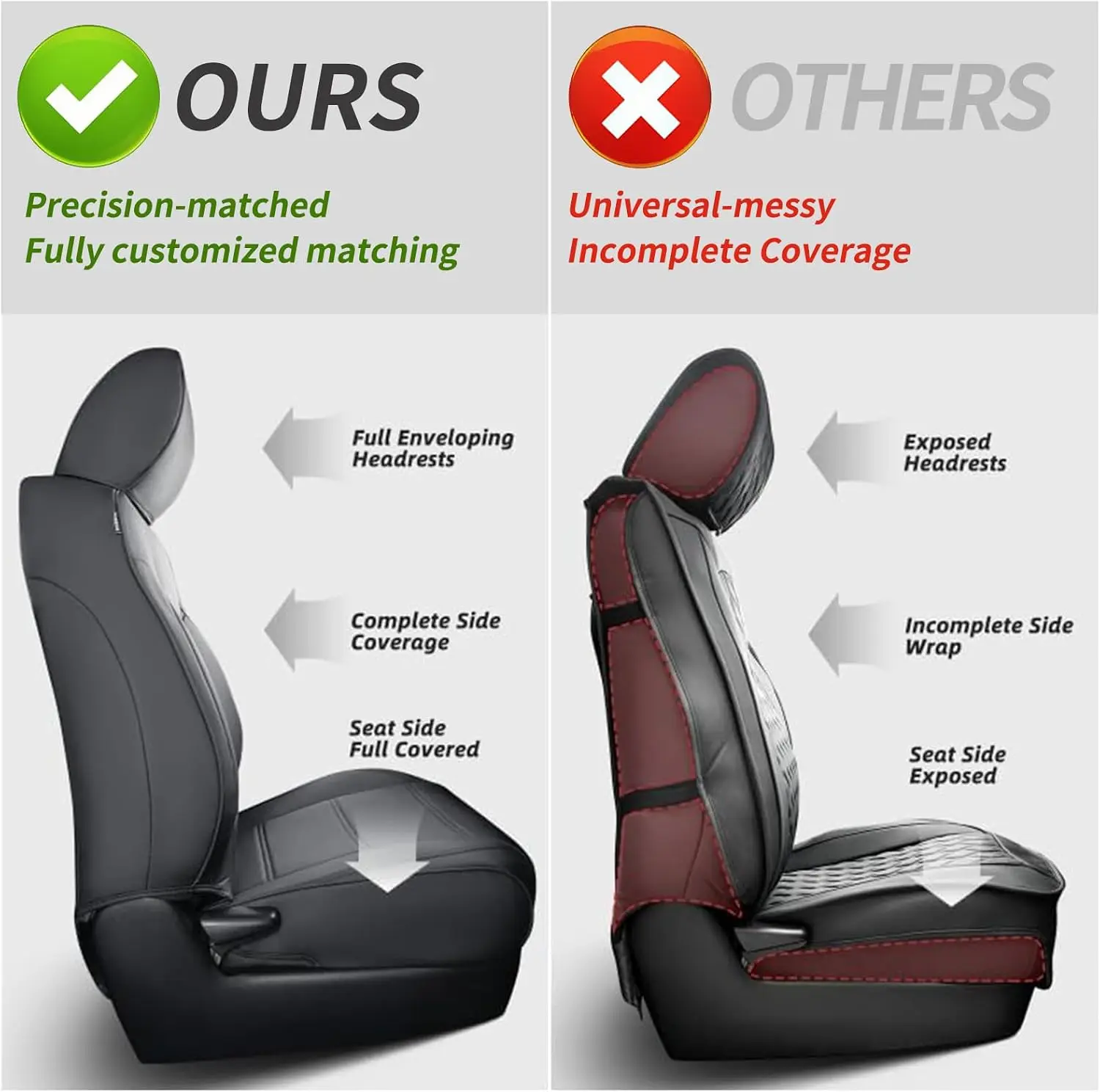 Coverdream Sienna Custom Fit Car Seat Covers for Toyota Sienna 2021-2026 LE XLE 8 Seats 2nd Row 4/2/4 Split & 2021-2026 XLE/XSE/Limited/Platinum 7 Seat 2nd Row Captain Seats Waterproof Full Set Seat Protector Seat Covers