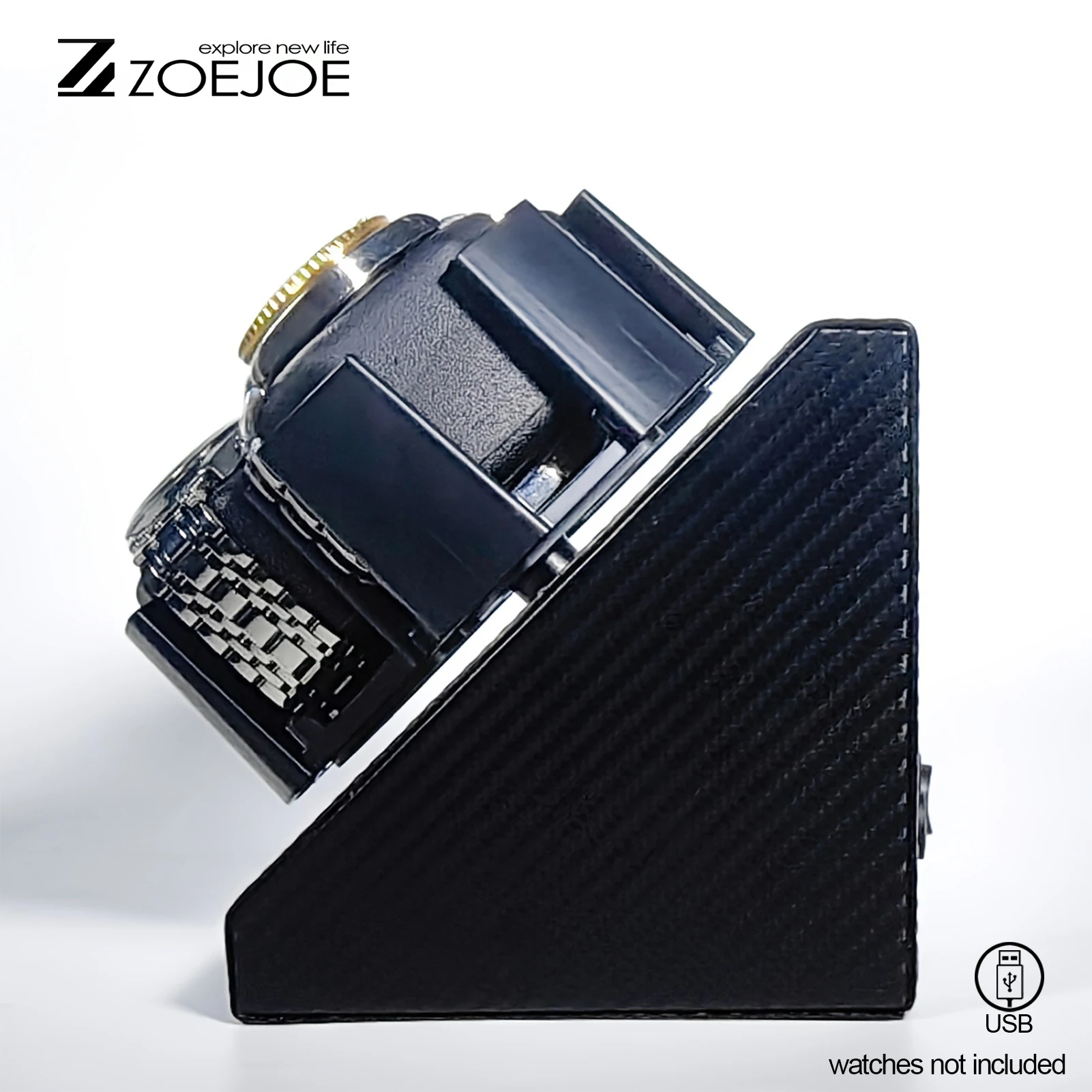 1pc Automatic Watch Winder 3 Slots 2 Modes USB Cable Power Watch Winders For Men Women PU Leather Soft Watch Pillow Watch Winder