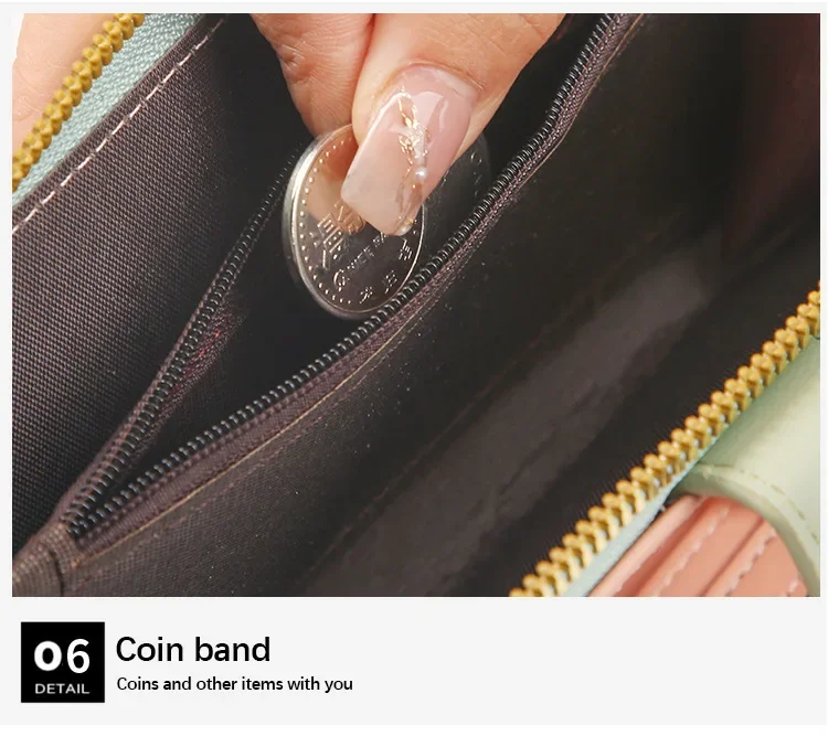 Women Long PU Leather Wallet Large Capacity Zipper Coin Purse Multi Card Holder Phone Wristlet Clutch Handbag