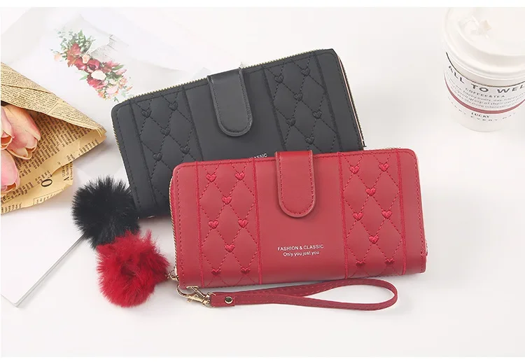 Women Long PU Leather Wallet Large Capacity Zipper Coin Purse Multi Card Holder Phone Wristlet Clutch Handbag