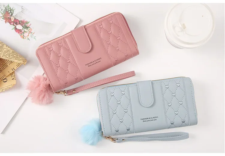 Women Long PU Leather Wallet Large Capacity Zipper Coin Purse Multi Card Holder Phone Wristlet Clutch Handbag
