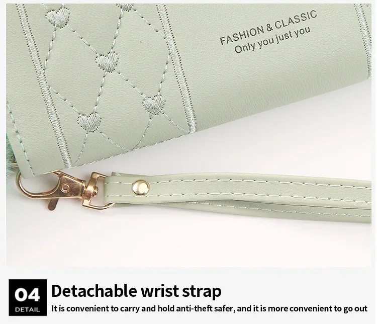 Women Long PU Leather Wallet Large Capacity Zipper Coin Purse Multi Card Holder Phone Wristlet Clutch Handbag