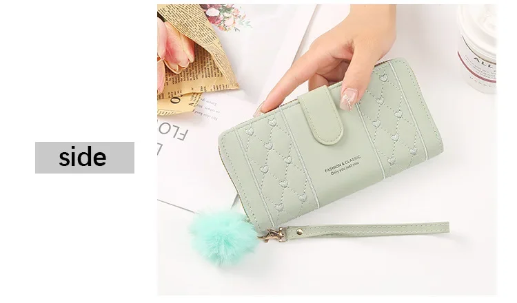 Women Long PU Leather Wallet Large Capacity Zipper Coin Purse Multi Card Holder Phone Wristlet Clutch Handbag