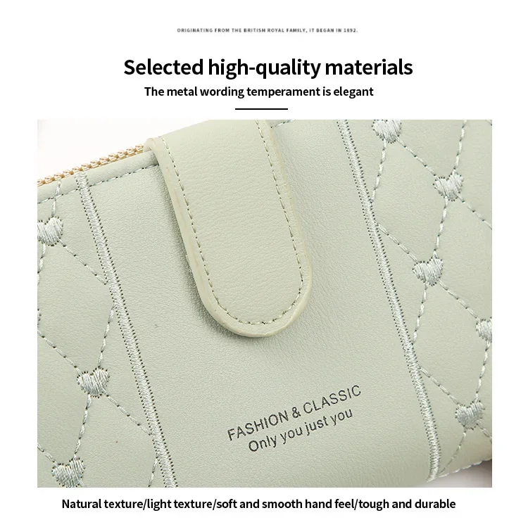 Women Long PU Leather Wallet Large Capacity Zipper Coin Purse Multi Card Holder Phone Wristlet Clutch Handbag
