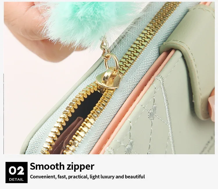 Women Long PU Leather Wallet Large Capacity Zipper Coin Purse Multi Card Holder Phone Wristlet Clutch Handbag