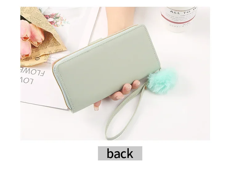 Women Long PU Leather Wallet Large Capacity Zipper Coin Purse Multi Card Holder Phone Wristlet Clutch Handbag