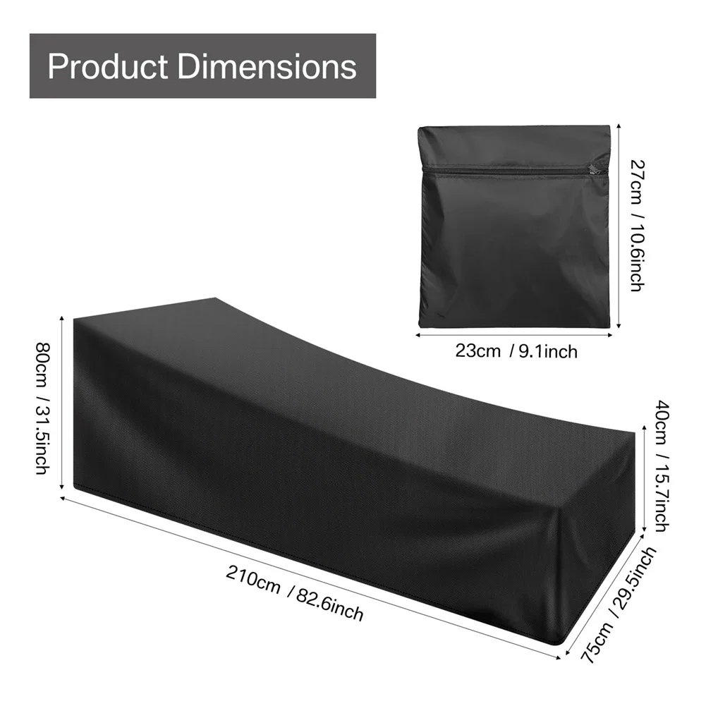 Chaise Lounge Cover Waterproof Lounge Chair Recliner Protective Cover for Outdoor Courtyard Garden Patio