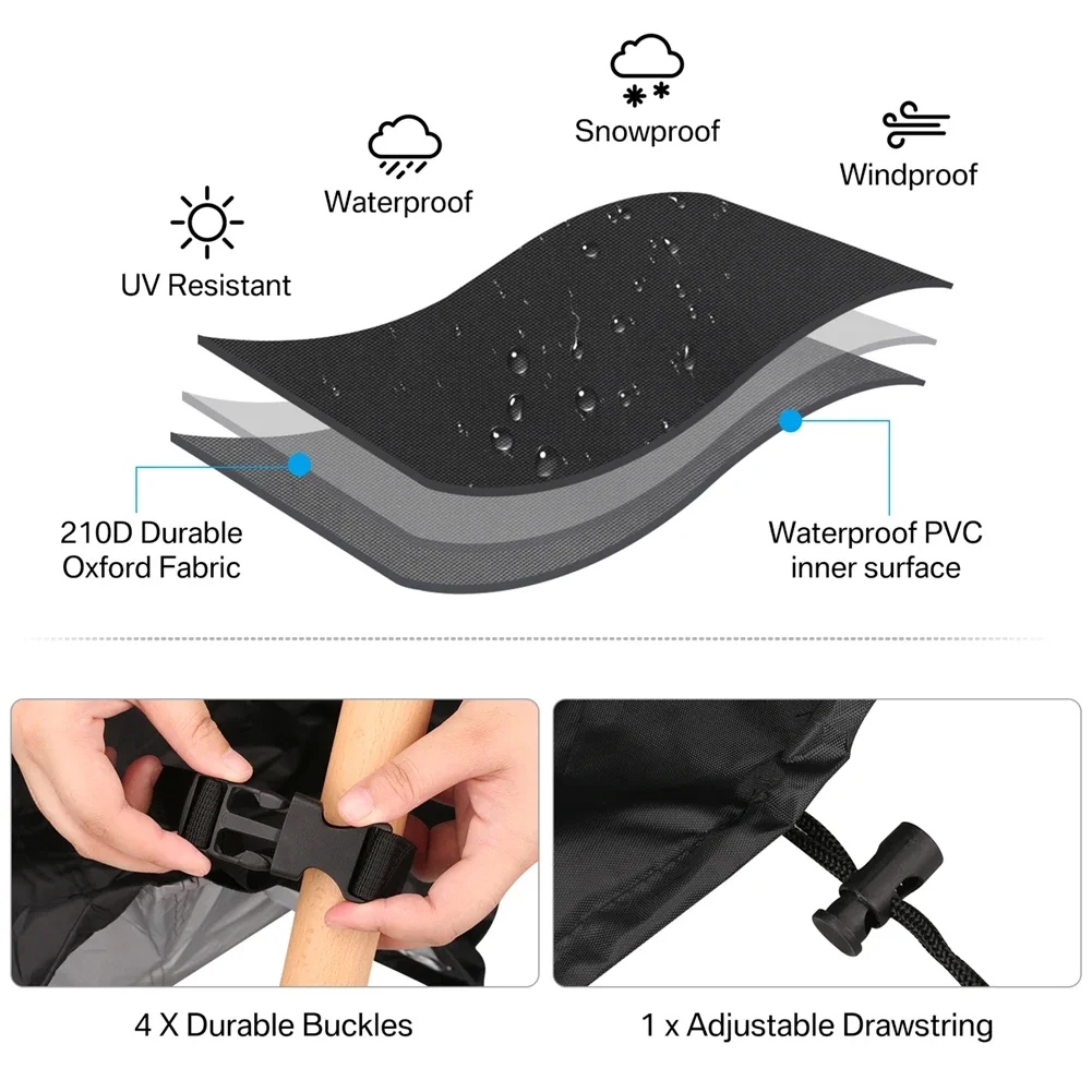 Chaise Lounge Cover Waterproof Lounge Chair Recliner Protective Cover for Outdoor Courtyard Garden Patio