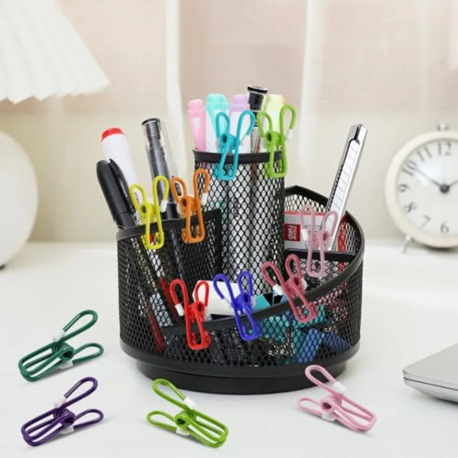 20 Pack Chip Clips Bag Clips 2.2 Inch 55mm for Kitchen Use, Stainless Steel, Silver, Heavy-Duty Grip and Rust-Resistant