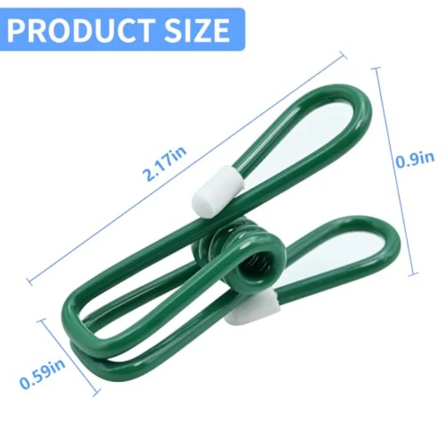 20 Pack Chip Clips Bag Clips 2.2 Inch 55mm for Kitchen Use, Stainless Steel, Silver, Heavy-Duty Grip and Rust-Resistant